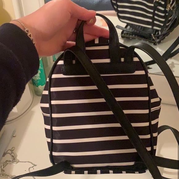 Kate Spade Striped Mini Backpack 🖤🤍 - Picture 2 of 4